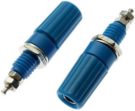 Z019 4mm Binding Post BLUE, Клемма приборная Z019 4 мм, синий, на панель под пайку