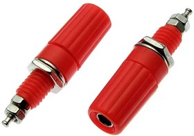 Z019 4mm Binding Post RED, Клемма приборная Z019 4 мм, красный, на панель под пайку