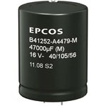Epcos 4700μF Aluminium Electrolytic Capacitor 63V dc, Snap-In - B41252A8478M000