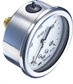 G 1/4 Analogue Pressure Gauge 16bar Back Entry, MIT3F20B24, With RS Calibration, 0bar min.