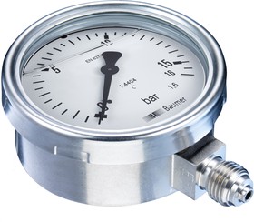 G 1/4 Analogue Pressure Gauge 16bar Bottom Entry, MEX3D21B24, With RS Calibration, 0bar min.