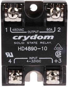 Фото 1/6 HD4890-10, Solid State Relay - 4-32 VDC Control Voltage Range - 90 A Maximum Load Current - 48-530 VAC Operating Voltage Ran ...