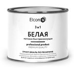 Грунт эмаль по ржавчине Elcon 3в1 матовая белая 0,4 кг 00-00462640 (11607854)