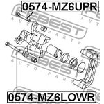 0574MZ6LOWR, Направляющая втулка суппорта тормозного заднего MAZDA 6 GG 2002-2008