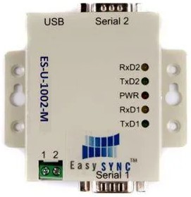 ES-U-1002-M, Interface Modules 2-PRT USB-RS232 ADPT Din rail, Metal cas