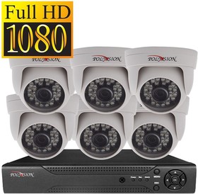 Комплект видеонаблюдения для магазина с 6 AHD камерами FullHD