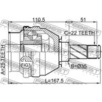 1811-Z18X, Шрус внутренний 25X35X22