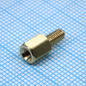 PCHSN-6, (L-KLS8-DBL-M3-E4.7-L06, (L-KLS8-DBL- M3-E5.0-L06)), Стойка латунная, без покрытия шестигранная М3 отверстие-винт, L= 6мм – купить оптом и в розницу