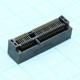Фото 1/7 1759503-1, Разъем PCI Express Card Edge SKT 52 контакта 0.8мм угловой для поверхностного монтажа лента на катушке