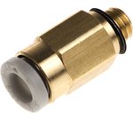 KQ2H04-M5A, KQ2 Series Straight Threaded Adaptor, M5 Male to Push In 4 mm ...