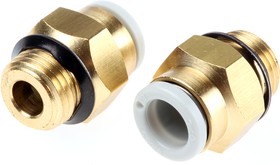 KQ2H06-U01A, KQ2 Series Straight Threaded Adaptor, Uni 1/8 Male to Push In 6 mm, Threaded-to-Tube Connection Style