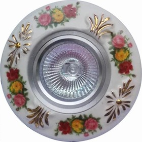 Встраиваемый светильник MR16 хром+цветы керамика, FT 815
