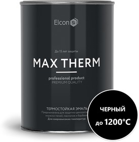 Фото 1/8 Эмаль термостойкая Elcon черная 1200 градусов (0,8кг) 00-00004050 (11607327)