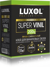 Клей обойный LUXOL SUPER VINIL (Professional) 200гр.жес.пачка, 5- 7 рул. (11608228)