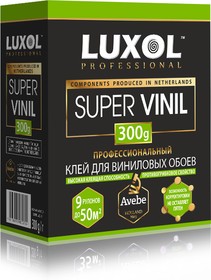 Клей обойный LUXOL SUPER VINIL (Professional) 300гр.жес.пачка, 7-9 рул. (11608235)