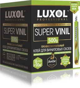Клей обойный LUXOL SUPER VINIL (Professional) 500гр.жес.пачка, 14-16 рул. (11608243)