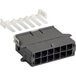 105411-0102, Mega-Fit Male Housing Plug, 5.7mm Pitch, 2 Way, 2 Row