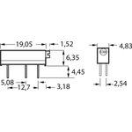 Cermet trimmer potentiometer, 20 turns, 1 kΩ, 0.75 W, THT, lateral, 89PR1KLF