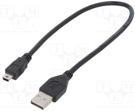 Фото 1/3 CCP-USB2-AM5P-1, Кабель; USB 2.0; вилка USB A,вилка mini USB B; позолота; 0,3м
