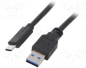 Фото 1/2 CCP-USB3-AMCM-1M, Кабель; USB 3.0; вилка USB A,вилка USB C; позолота; 1м; черный