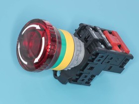 Фото 1/6 TN2IK2RN, Кнопка управления с поворотной головкой, с подсветкой, с фиксацией, d 38мм, НЗ, красная(TN2IK2RN-1B)