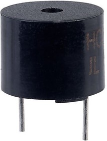 Фото 1/2 HCM1205F, (+5V d=12mm), Звукоизлучатель электромагнитный, +5В, d=12mm 60 мА, 85 дБ, 2.4 кГц, h=6.5 мм