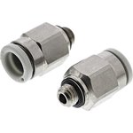 KQ2H06-M5N, KQ2 Series Straight Threaded Adaptor, M5 Male to Push In 6 mm ...