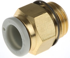 Фото 1/2 KQ2H08-U02A, KQ2 Series Straight Threaded Adaptor, Uni 1/4 Male to Push In 8 mm, Threaded-to-Tube Connection Style
