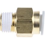 KQ2H10-02AS, KQ2 Series Straight Threaded Adaptor, R 1/4 Male to Push In 10 mm ...