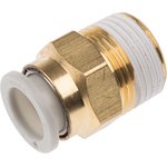 KQ2H10-03AS, KQ2 Series Straight Threaded Adaptor, R 3/8 Male to Push In 10 mm ...