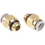 KQ2H10-U02A, KQ2 Series Straight Threaded Adaptor, Uni 1/4 Male to Push In 10 ...