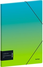 Папка на резинке Radiance А4, 600 мкм, голубой/зеленый градиент, с рисунком FB4_A4003