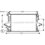 VOA2116, Радиатор системы охлаждения VOLVO: S80 (TS, XY) 2.4/2.4 BIFUEL 98-06 МКПП