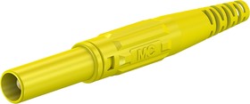 Фото 1/4 4 mm plug, screw connection, 2.5 mm², CAT III, yellow, 66.9196-24