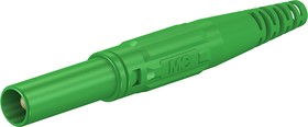 Фото 1/4 66.9196-25, Green Male Banana Plug, 4 mm Connector, Screw Termination, 32A, 1000V, Nickel Plating