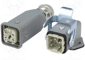 10 20 004 0003, Connector set, 4P+PE, Plug / Socket, 4 Contacts, 1 ... 2.5mm²