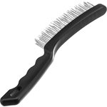 748655, Щетка 3-рядная металлическая с пластмассовой ручкой