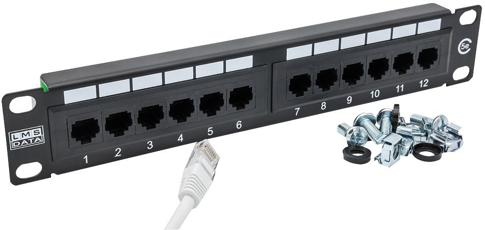 PPAN-12-10, 12 Port Cat5e Patch Panel for 10" Rack Enclosure – купить ...