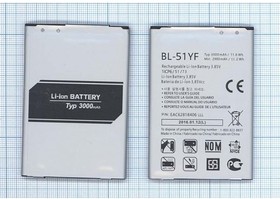 Фото 1/2 Аккумуляторная батарея (аккумулятор) BL-51YF для LG G4 810 H815 H818 F500 VS986 LS991 F500L 3.8V 3000mAh