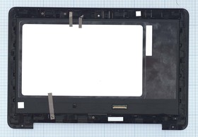 Фото 1/2 Экран в сборе (матрица + тачскрин) для Asus EeeBook E205SA черный с рамкой