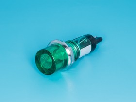 Фото 1/3 TPN-112GN, Лампа неоновая 220 В с резистором, d 12 мм, зеленая