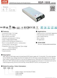 RSP-1000-24, Блок питания, 24В,40А,960Вт, MEAN WELL | купить в розницу ...