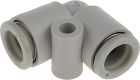 Фото 1/3 KQ2L08-00A, KQ2 Series Elbow Tube-toTube Adaptor, Push In 8 mm to Push In 8 mm, Tube-to-Tube Connection Style
