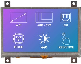 Фото 1/2 RVT43ALBFWR00 TFT LCD Colour Display / Touch Screen, 4.3in, 1280 x 768pixels