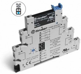 Фото 1/6 38.21.0.024.0060, 38 Series Series DIN Rail Mount Timer Relay, 24V ac/dc, 1-Contact, 0.1 s → 6h, SPDT