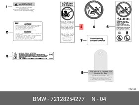 Фото 1/2 72128254277, Шильдик Seitenairbag