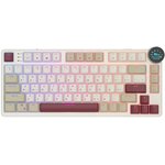 Компактная (75%) низкопрофильная механическая клавиатура Royal Kludge RK N80 - 3 типа подключения, 80 клавиш, Top Mount, цвет Rosy Clouds, п