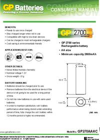 270AAHC (HR06/AA)4, Аккумулятор никель-металлгидридный NiMH 2700 mAh ...