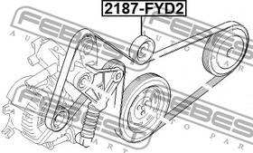 Фото 1/4 Ролик натяжной комплект Citroen Jumper Iii/ Relay Iii 2006- FEBEST 2187-FYD2