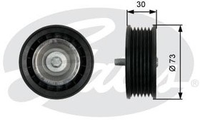 Фото 1/3 T36435, Ролик приводного ремня Mercedes C, E, S-class (W204, X218, W212, W221) 3.0-3.5 11- Gates T36435